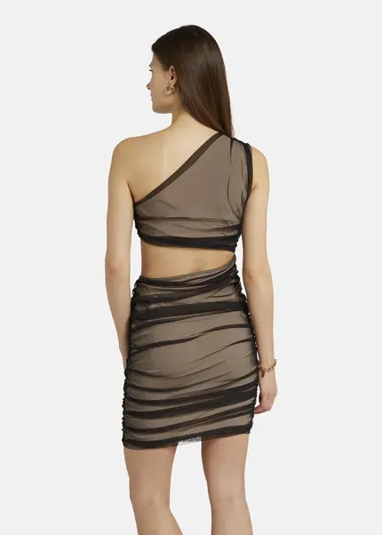 Nicowa Asymmetrical mini dress in mesh - AWITO in Blackarticle number NC9A1401319E-002 Muttertagsangebot
