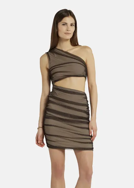 Nicowa Asymmetrical mini dress in mesh - AWITO in Blackarticle number NC9A1401319E-002 Muttertagsangebot