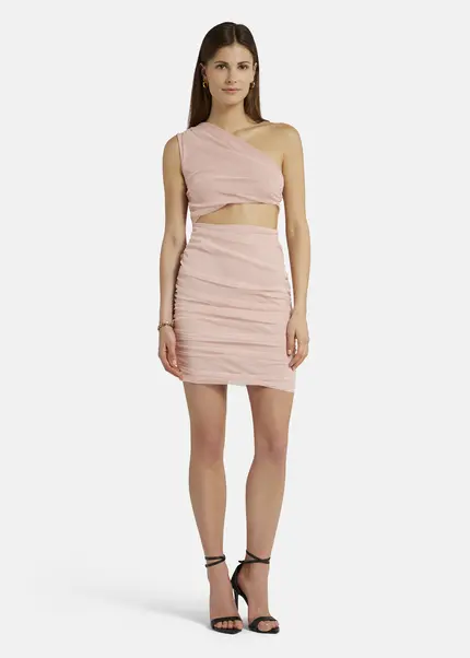 Nicowa Asymmetrical mini dress in mesh - AWITO in Rosaarticle number NC9A1401424E-137 Vatertagsangebot