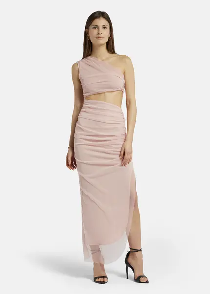 Nicowa Asymmetrical mesh dress - AWITO MAXI in Rosaarticle number NC9A1401224E-137 Jubiläumsangebot