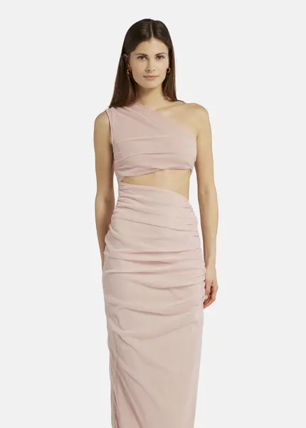Nicowa Asymmetrical mesh dress - AWITO MAXI in Rosaarticle number NC9A1401224E-137 Jubiläumsangebot
