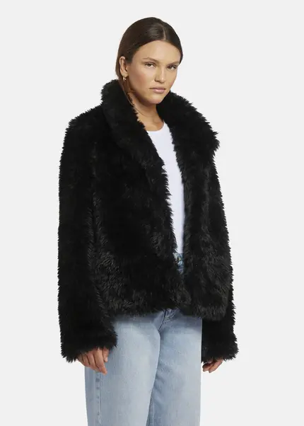 Nicowa Eco-shearling jacket - FANIWO in BLACKarticle number NC9A22906019E-002 Lagerräumung