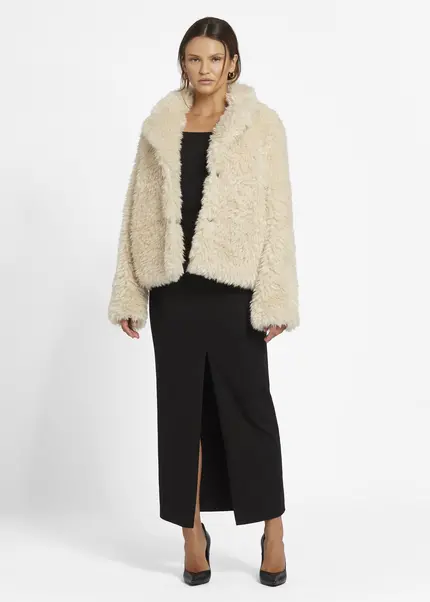 Nicowa Eco-shearling jacket - FANIWO in CREAMarticle number NC9A22906012E-072 Heißer Verkauf