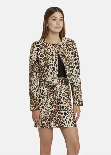Nicowa Boxy Leo jacket - NICEO in BLACK LEOarticle number NC9A22803017E-151 Große Rabatte