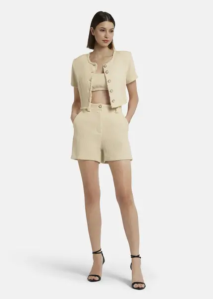 Nicowa Cropped Bouclé blazer - BIANCIWO in CREAMarticle number NC9A12605011E-072 Bestseller