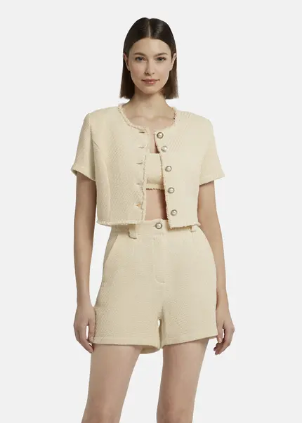 Nicowa Cropped Bouclé blazer - BIANCIWO in CREAMarticle number NC9A12605011E-072 Bestseller