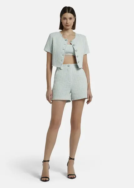 Nicowa Cropped Bouclé blazer - BIANCIWO in LIGHT BLUEarticle number NC9A12605025E-025 Saisonale Angebote