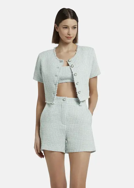 Nicowa Cropped Bouclé blazer - BIANCIWO in LIGHT BLUEarticle number NC9A12605025E-025 Saisonale Angebote