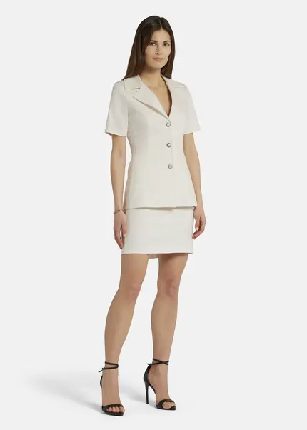 Nicowa Short sleeved blazer - RILAWA in WHITEarticle number NC9A12401011E-004 Räumungsverkauf