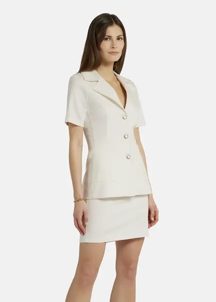 Nicowa Short sleeved blazer - RILAWA in WHITEarticle number NC9A12401011E-004 Räumungsverkauf