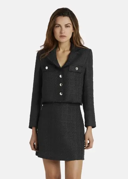 Nicowa Cropped blazer in bouclé - BAGIWO in BLACKarticle number NC7A32002019E-002 VIP-Rabatte