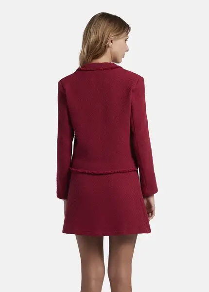 Nicowa Cropped blazer made of bouclé BAGIWO in dark berryarticle number NC8A22505034E-011 Tiefpreis