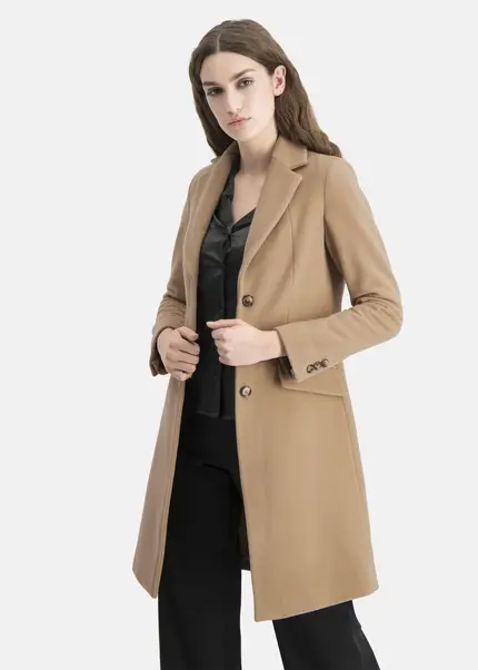 Nicowa Wool coat with faux flap pockets – KAMOWA in CAMELarticle number NC5A52004022E-101 Neueste Stile