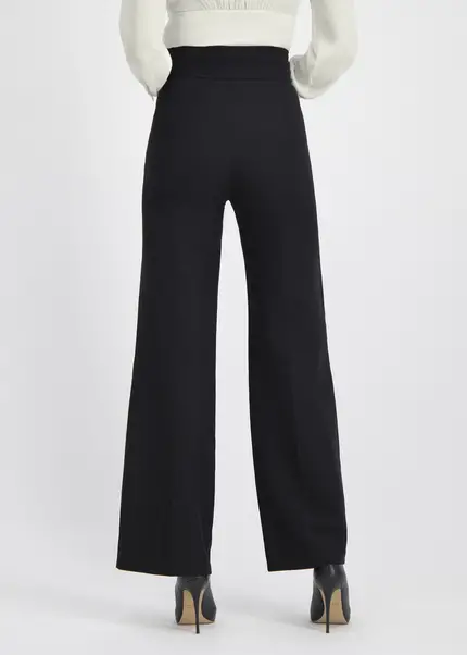 Nicowa Elegant COREANA high-waisted trousers with wide leg in BLACKarticle number NC3A02016029E-002 Letzter Tag
