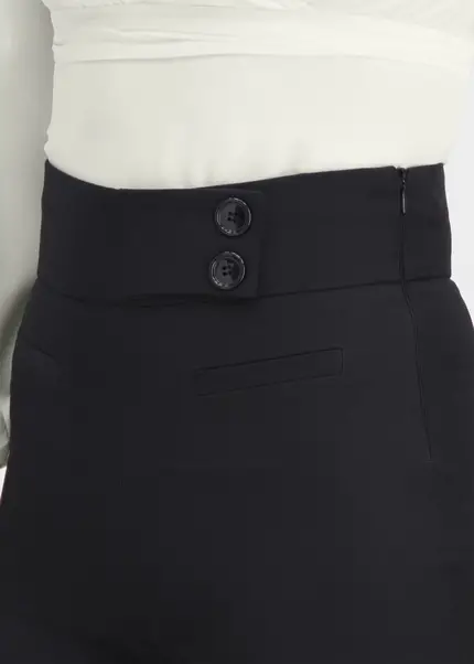 Nicowa Elegant COREANA high-waisted trousers with wide leg in BLACKarticle number NC3A02016029E-002 Letzter Tag