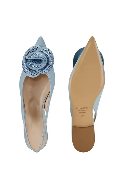 Nicowa Flower-adorned slingback ballerinas FLORWIA in LIGHT BLUEarticle number NC9A12703025E-025 Bis zu 50% Rabatt