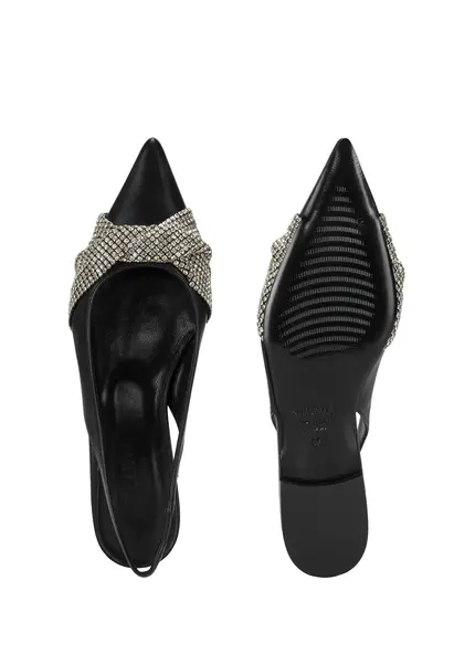 Nicowa Slingback ballerinas with crystal appliqué CRISOLI in BLACKarticle number NC9A12704019E-002 Nur für heute