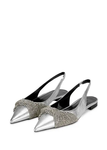 Nicowa Slingback ballerinas with crystal appliqué CRISOLI in SILVERarticle number NC9A12704031E-088 Sonderangebot der Fabrik