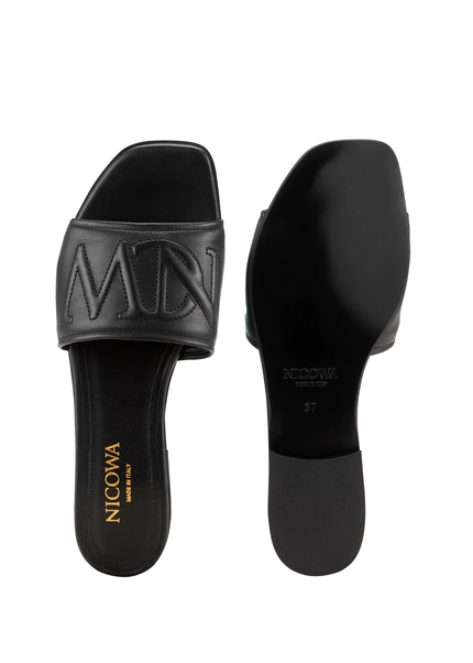 Nicowa Monogram slide sandals - LAUREWI NCW in Blackarticle number NC8A18003019E-002 Rabatte dieses Monats