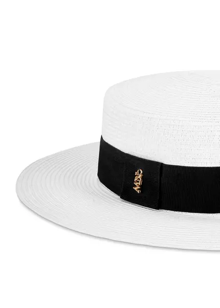Nicowa Classic boater hat with band MONTANIO in WHITEarticle number NC9A11601011E-004 Verkauf