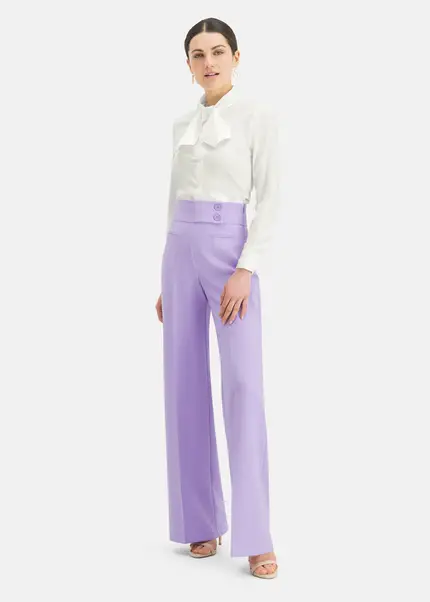 Nicowa Subtle Marlene trousers with a high waist - COREANA in LILAarticle number NC6A12009064E-145 Exklusivangebot