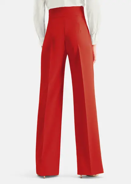 Nicowa Timeless Marlene trousers with creases - COREANA in REDarticle number NC6A12008014E-047 Preisnachlass