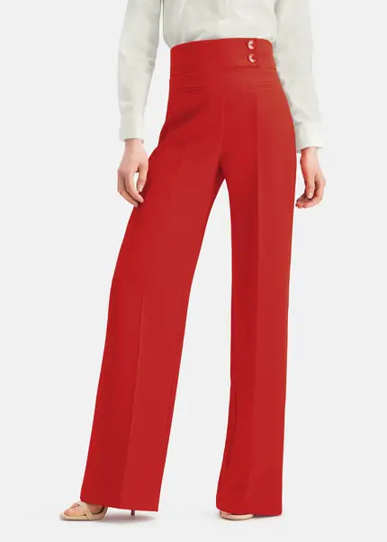 Nicowa Timeless Marlene trousers with creases - COREANA in REDarticle number NC6A12008014E-047 Preisnachlass
