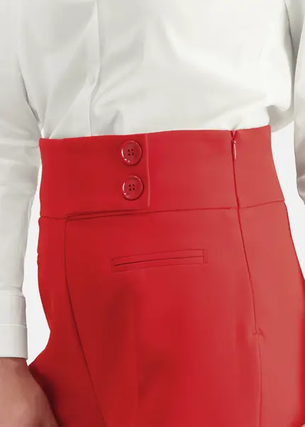 Nicowa Timeless Marlene trousers with creases - COREANA in REDarticle number NC6A12008014E-047 Preisnachlass