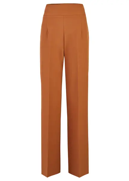 Nicowa Elegant COREANA high-waisted trousers with wide leg in CARAMELarticle number NC3A02016037E-135 Saisonschlussverkauf