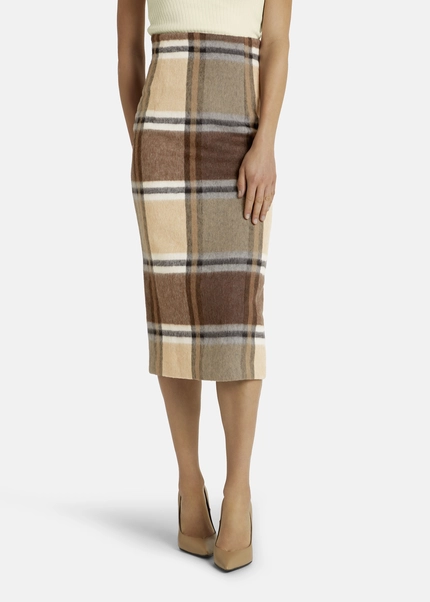 Nicowa Checked midi skirt LANOWA with wool in BROWNarticle number NC7A24004017E-151 Vatertagsangebot