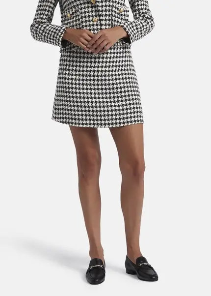 Nicowa Simple mini skirt made of bouclé LANITO in BLACK MULTICOLORarticle number NC8A22502019E-002 Jubiläumsangebot