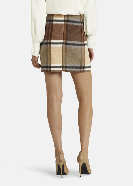 Nicowa Checked mini skirt LANINO with wool in BROWNarticle number NC7A24005017E-151 Heißer Verkauf