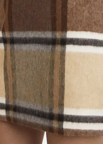 Nicowa Checked mini skirt LANINO with wool in BROWNarticle number NC7A24005017E-151 Heißer Verkauf