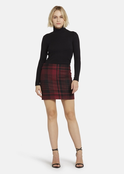 Nicowa Checked mini skirt with wool - LANINO in REDarticle number NC8A22016014E-047 Top Angebot