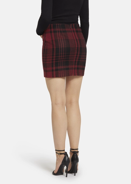 Nicowa Checked mini skirt with wool - LANINO in REDarticle number NC8A22016014E-047 Top Angebot