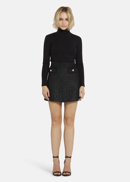 Nicowa Bouclé skirt with lamé effect BRUNAWI in BLACK LAMÉarticle number NC8A22506019E-002 Exklusive Angebote