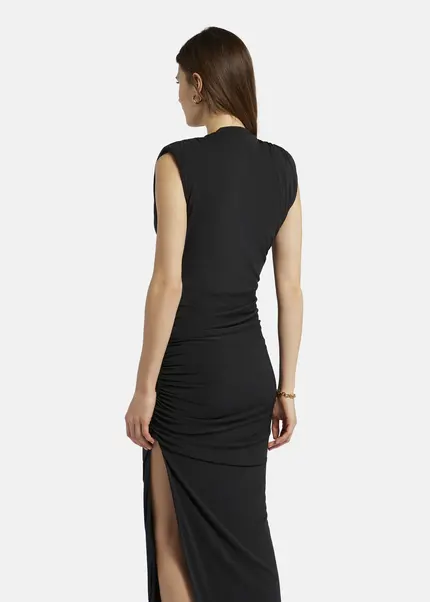 Nicowa Draped maxi dress in jersey - MICATE in BLACKarticle number NC9A1401519E-002 Große Rabatte
