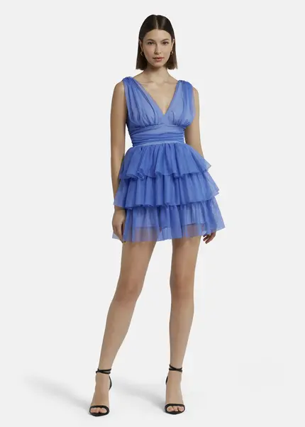 Nicowa Tulle mini dress - STELLOWA in bluearticle number NC9A1400325E-025 Sonderangebote