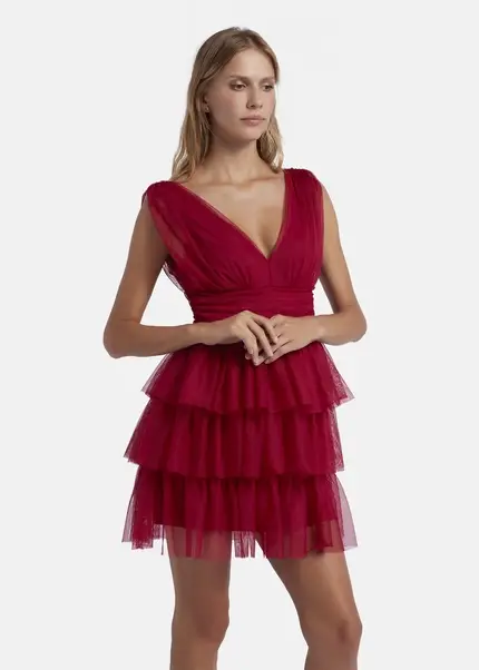 Nicowa Mini tulle dress - STELLOWA in dark berryarticle number NC8A22001014E-011 Riesige Ersparnisse