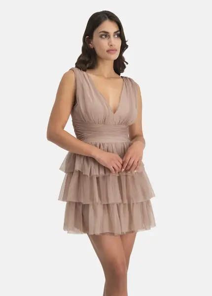 Nicowa Tulle mini dress - STELLOWA in BEIGEarticle number NC7A12029032E-138 Tiefpreis