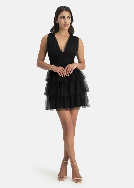 Nicowa Tulle mini dress - STELLOWA in BLACKarticle number NC7A12028019E-002 Super Sparpreis