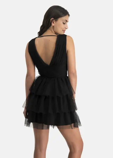Nicowa Tulle mini dress - STELLOWA in BLACKarticle number NC7A12028019E-002 Super Sparpreis