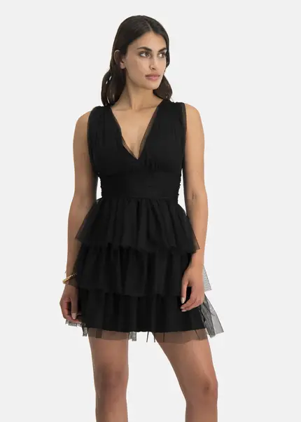 Nicowa Tulle mini dress - STELLOWA in BLACKarticle number NC7A12028019E-002 Super Sparpreis