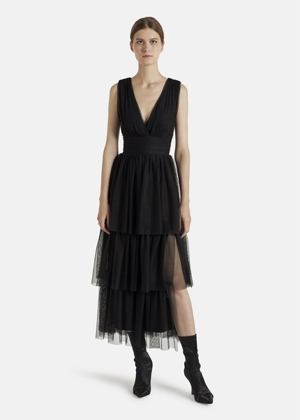 Nicowa Tulle maxi dress BALINO in BLACKarticle number NC7A12026019E-002 Kostenlose Rückgabe