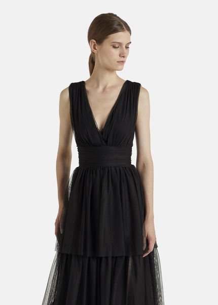 Nicowa Tulle maxi dress BALINO in BLACKarticle number NC7A12026019E-002 Kostenlose Rückgabe