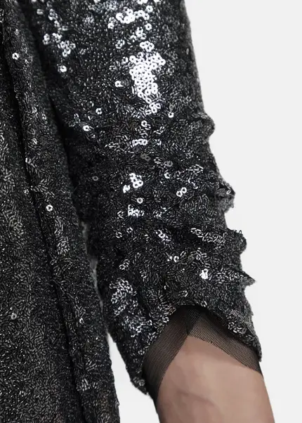 Nicowa Maxi sequin wrap dress - MILOWA in SILVERarticle number NC8A22012031E-088 Begrenzte Freigabe