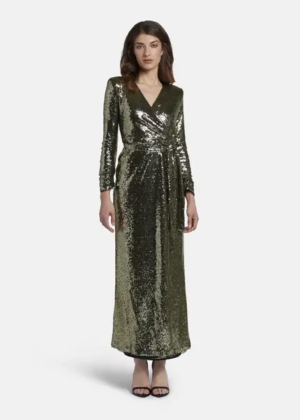 Nicowa Maxi sequin wrap dress - MILOWA in GOLDarticle number NC8A22011023E-131 Letzte 3 Tage