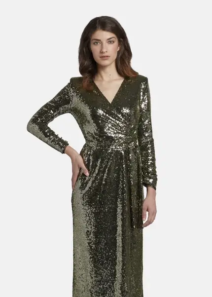 Nicowa Maxi sequin wrap dress - MILOWA in GOLDarticle number NC8A22011023E-131 Letzte 3 Tage