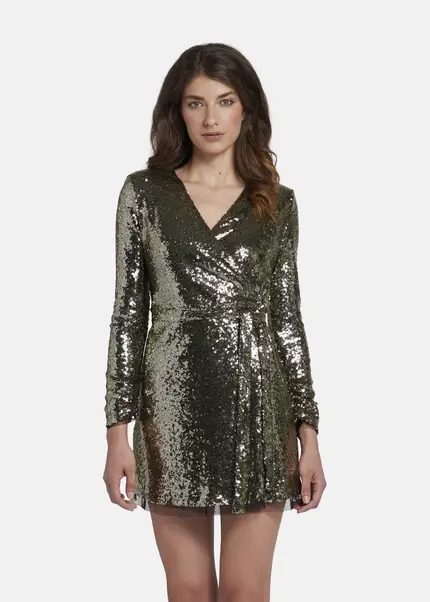 Nicowa Mini sequin wrap dress - MILOWA in GOLDarticle number NC8A22010023E-131 JETZT KAUFEN