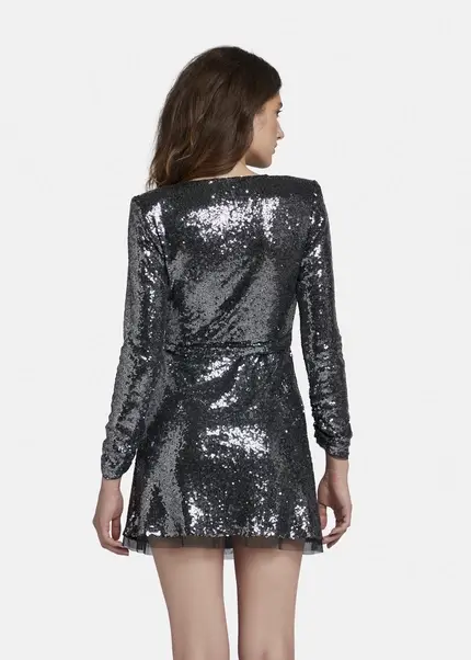 Nicowa Mini sequin wrap dress - MILOWA in SILVERarticle number NC8A22009031E-088 Neueste Stile